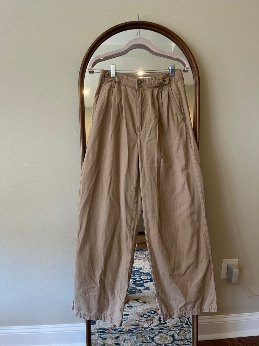 Madewell Tan Wide-Leg Chino Pants